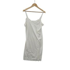 Deena Full Slip Dress Vintage Womens Size 38 Ecru Fairycor3 Cottagecore Lace‎
